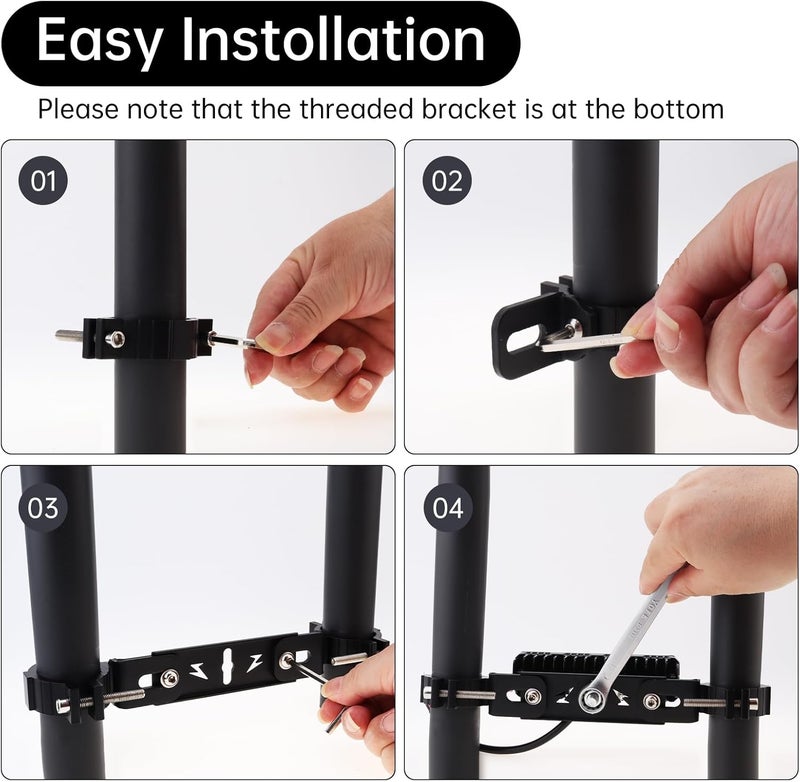 Windance Multi Functional Spotlight Mounting Bracket Fender Bracket Adjustable Fork Light Clamp Expansion Mounting Holder for Motorcycle Scooter E-Bike ATV Dirt Pit Bike (S(0.71-1.46 inch)) - Image 3
